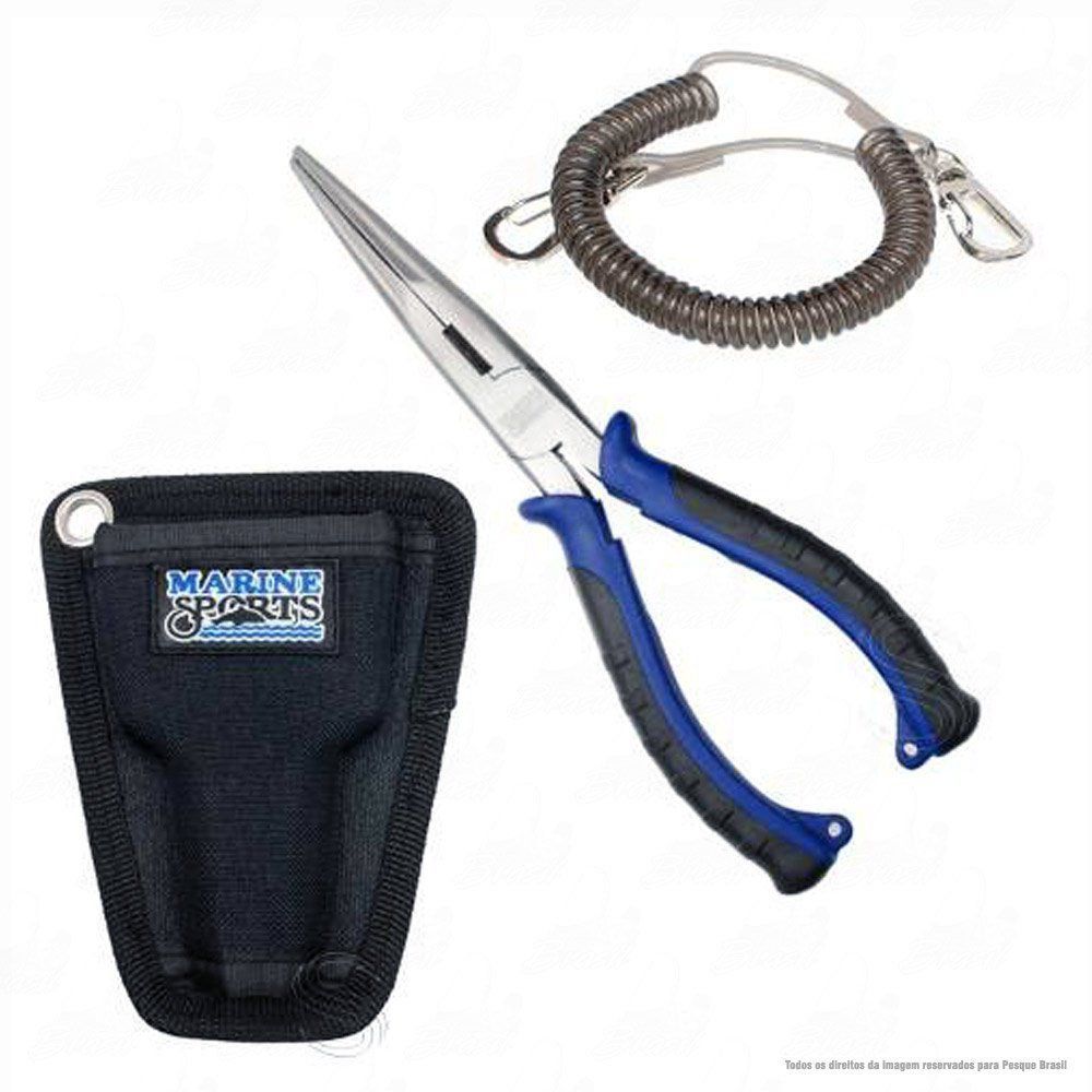 Alicate de Pescador Marine Sports Fishermans Pliers Com Bainha para Cintura e Salva Alicate