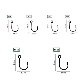 Anzol Inline Albatroz Fishing Plugging Single N°1/0 Cartela com 03 Unidades