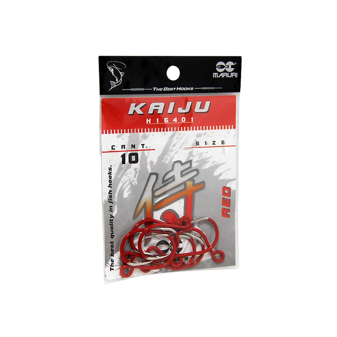 Anzol Inline Maruri Kaiju Red H16401 N°3/0 Cartela com 10 Unidades