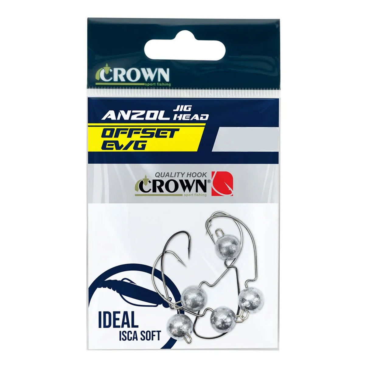 Anzol Jig Head Offset EWG Crown N°5/0 20g Cartela com 3 Unds