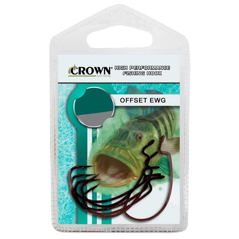 Anzol Offset EWG 4/0 Crown Forjado Cartela com 5 Unidades