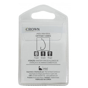Anzol Offset EWG 5/0 Crown Forjado Cartela com 5 Unidades