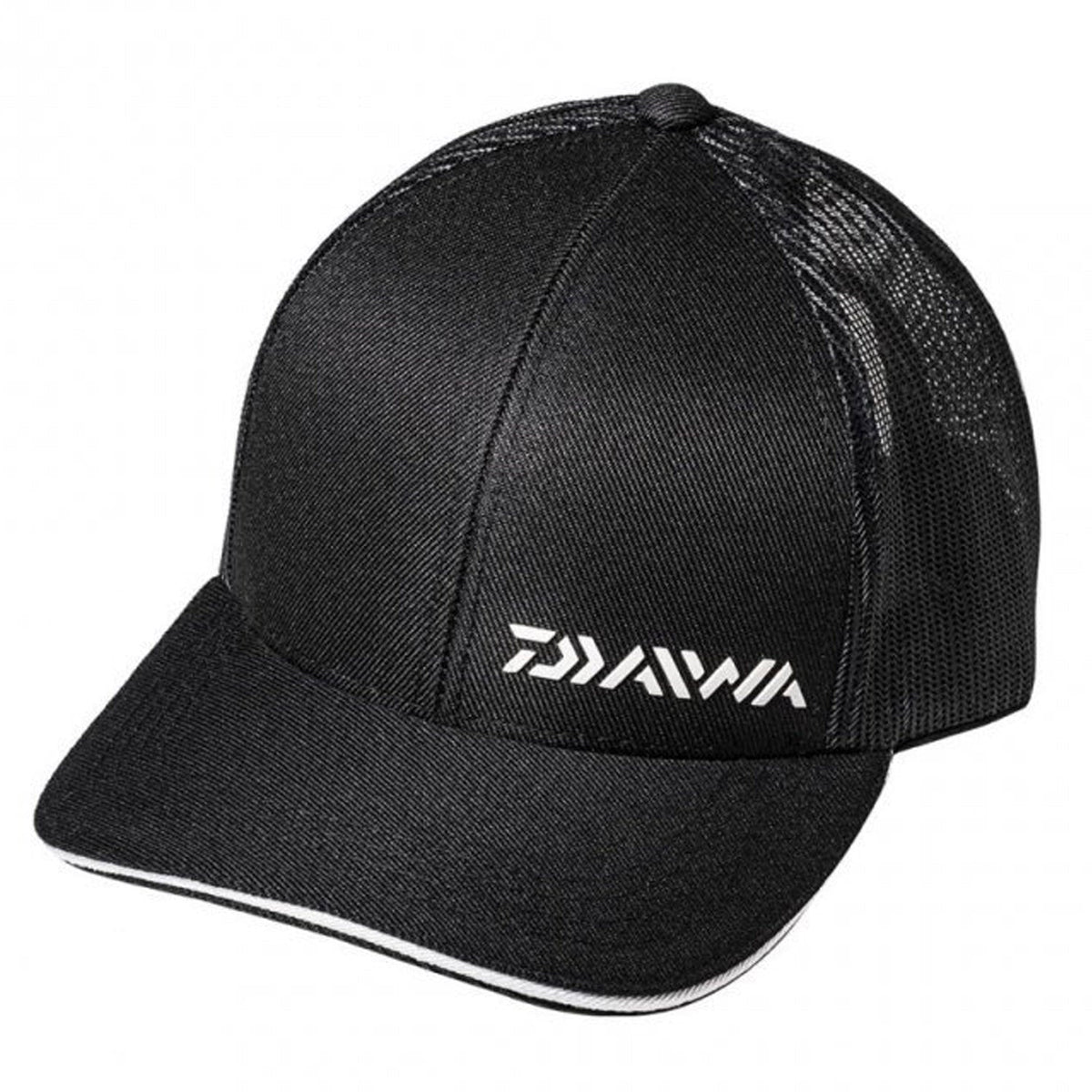 Boné Daiwa Preto e Branco com Tela