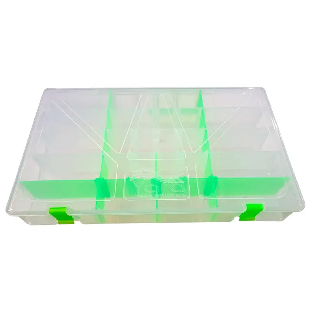 Estojo de Iscas Artificiais Yara Box Grande com Travas e Divisórias Coloridas