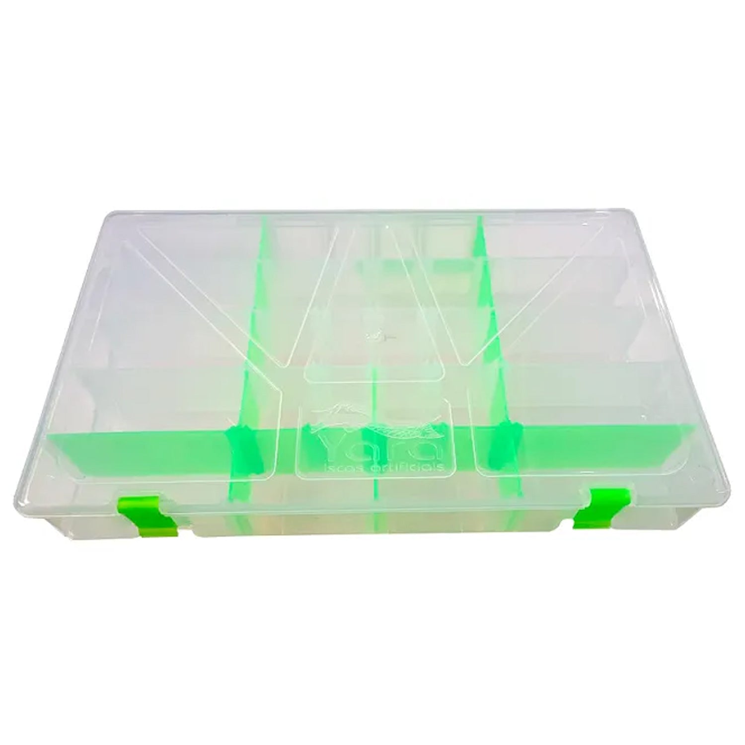 Estojo de Iscas Artificiais Yara Box Grande com Travas e Divisórias Coloridas